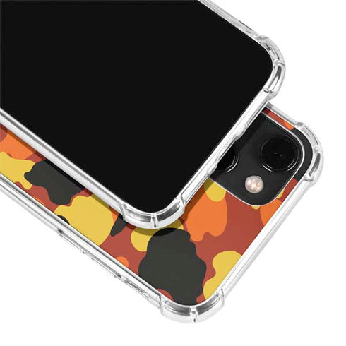 Orange Camo iPhone 14 Plus Clear Case