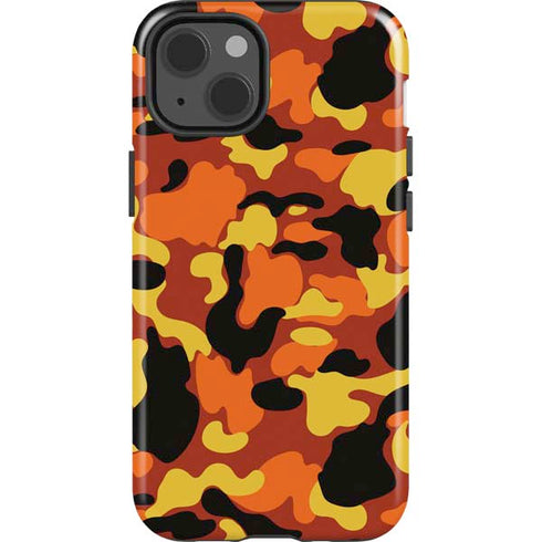 Orange Camo iPhone 15 Impact Case