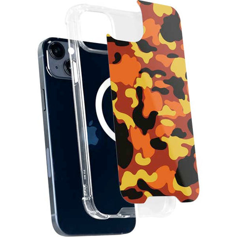 Orange Camo iPhone 15 Plus MagSafe Case