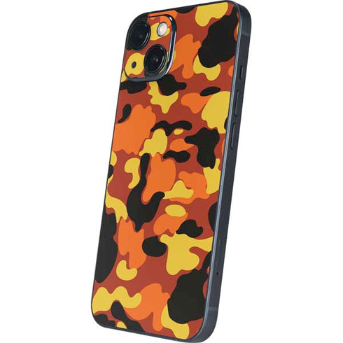 Orange Camo iPhone 15 Plus Skin
