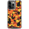 Orange Camo iPhone 14 Pro Clear Case