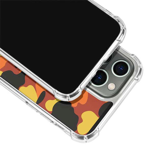 Orange Camo iPhone 15 Pro Clear Case
