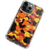 Orange Camo iPhone 15 Pro Clear Case