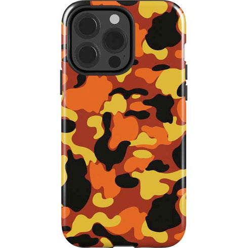 Orange Camo iPhone 15 Pro Impact Case