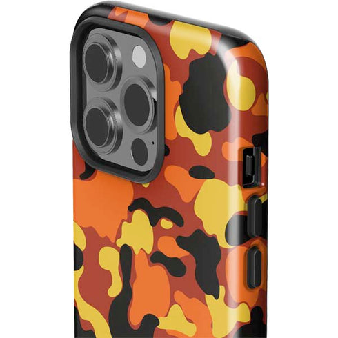 Orange Camo iPhone 15 Pro Impact Case