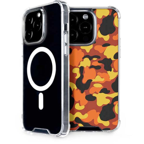 Orange Camo iPhone 15 Pro MagSafe Case