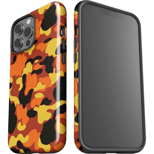 Orange Camo iPhone 15 Pro Max Impact Case