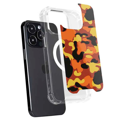 Orange Camo iPhone 15 Pro Max MagSafe Case