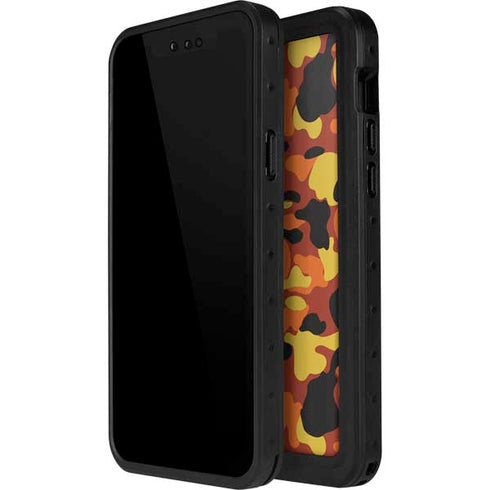 Orange Camo iPhone 14 Pro Max Waterproof Case