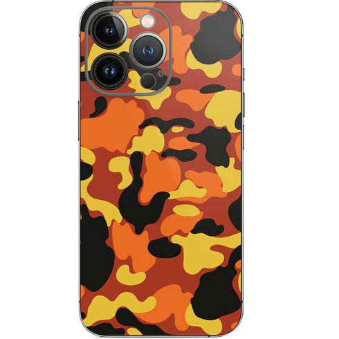 Orange Camo iPhone 14 Pro Skin