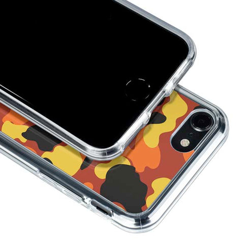 Orange Camo iPhone SE (2nd & 3rd Gen) Clear Case