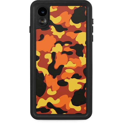 Orange Camo iPhone XR Waterproof Case