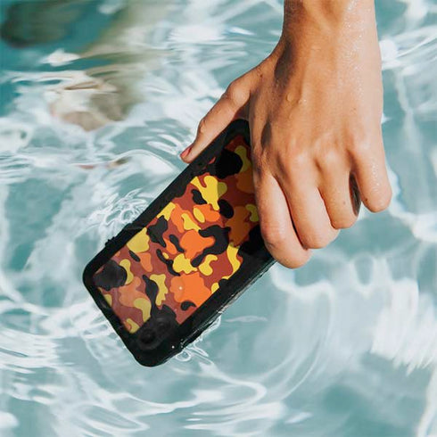 Orange Camo iPhone XR Waterproof Case