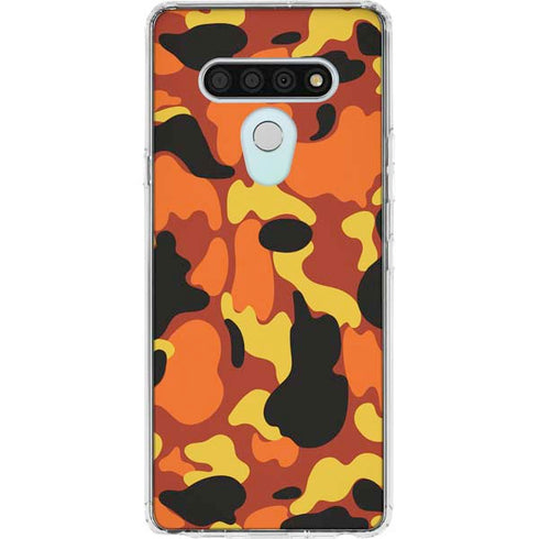 Orange Camo LG Stylo 6 Clear Case