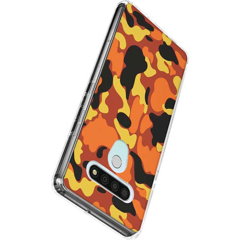 Orange Camo LG Stylo 6 Clear Case