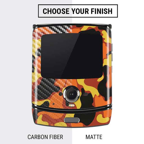 Orange Camo Motorola RAZR Skin