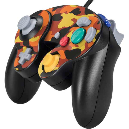 Orange Camo Nintendo GameCube Controller Skin