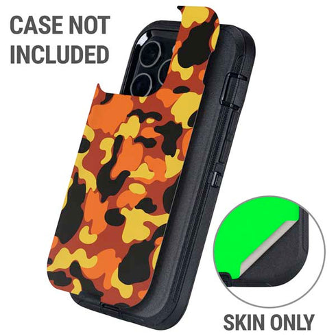 Orange Camo Otterbox Defender iPhone Skin