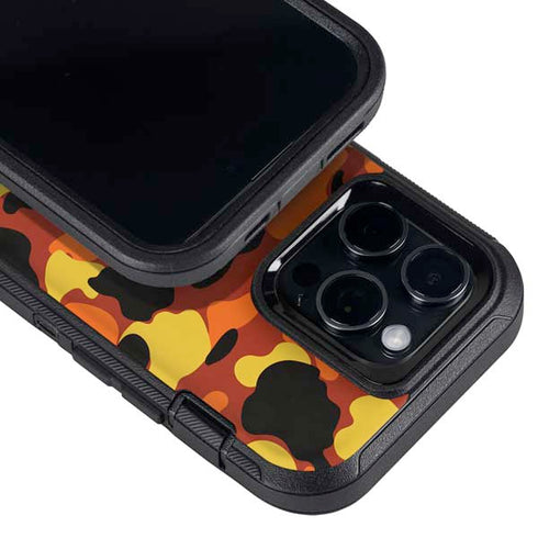 Orange Camo Otterbox Defender iPhone Skin