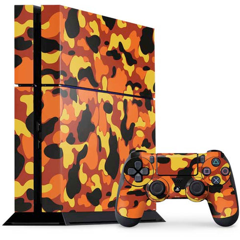 Orange Camo PS4 Console and Controller Bundle Skin