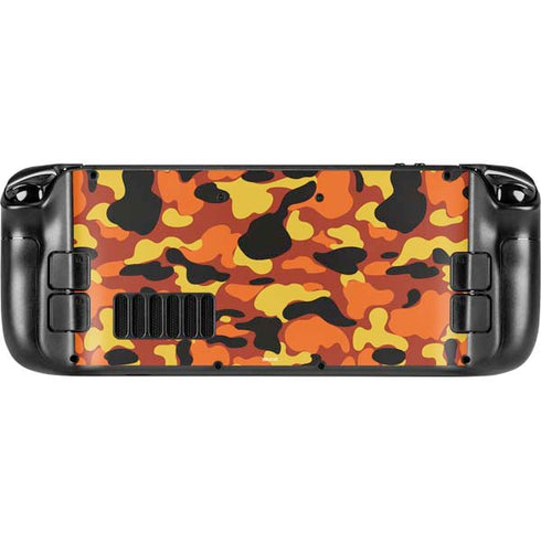 Orange Camo Steam Deck Handheld Gaming Computer Skin