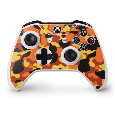 Orange Camo Xbox One S Controller Skin