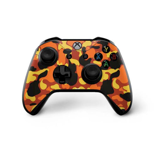 Orange Camo Xbox One X Controller Skin