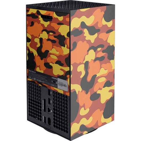 Orange Camo Xbox Series X Console Skin