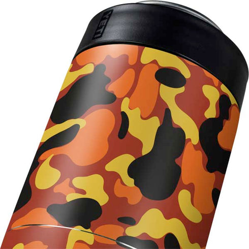 Orange Camo Yeti Colster Can Insulator Skin