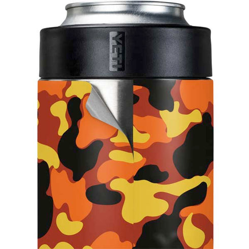 Orange Camo Yeti Colster Can Insulator Skin