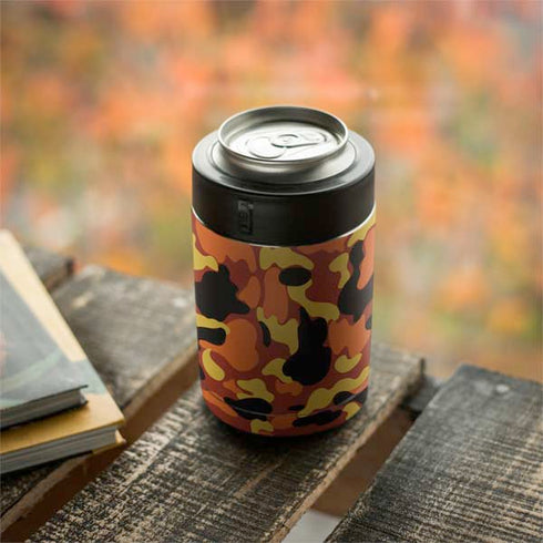 Orange Camo Yeti Colster Can Insulator Skin