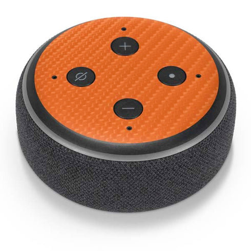 Orange Carbon Fiber Specialty Texture Material Amazon Echo Dot Skin