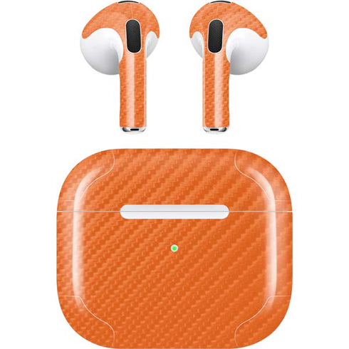 Orange Carbon Fiber Specialty Material Apple AirPods (3rd Gen 2021) Skin