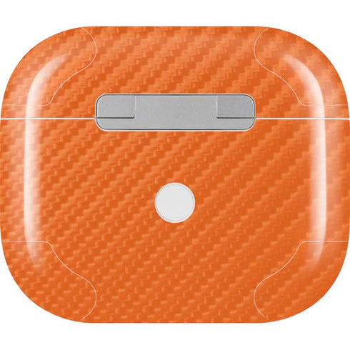 Orange Carbon Fiber Specialty Material Apple AirPods (3rd Gen 2021) Skin