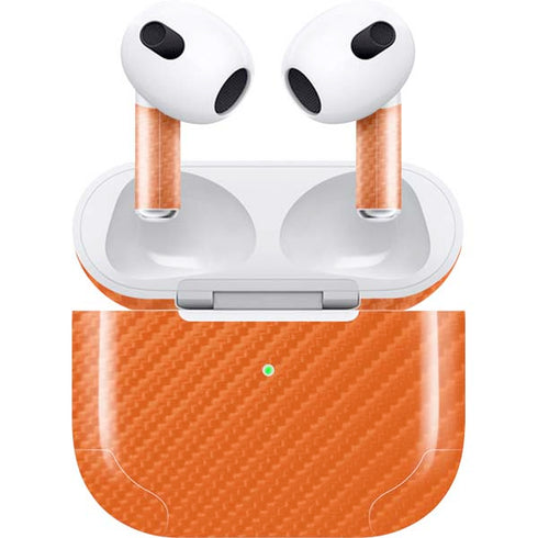 Orange Carbon Fiber Specialty Material Apple AirPods (3rd Gen 2021) Skin