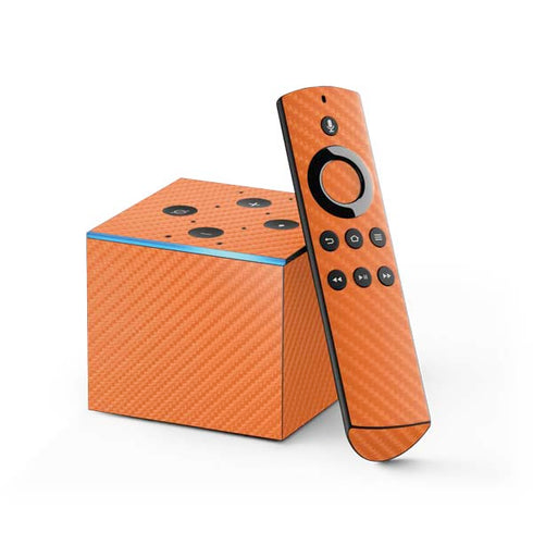Orange Carbon Fiber Specialty Material Fire TV Cube Skin