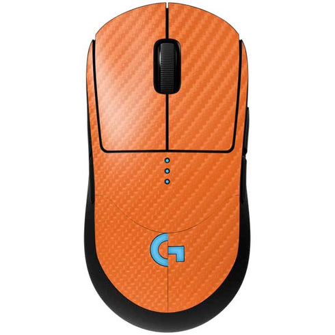 Orange Carbon Fiber Specialty Material G Pro Wireless Gaming Mouse Skin