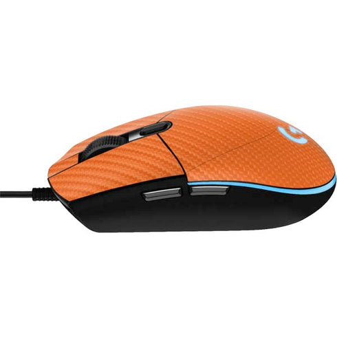 Orange Carbon Fiber Specialty Material G203 Prodigy RGB Wired Gaming Mouse Skin