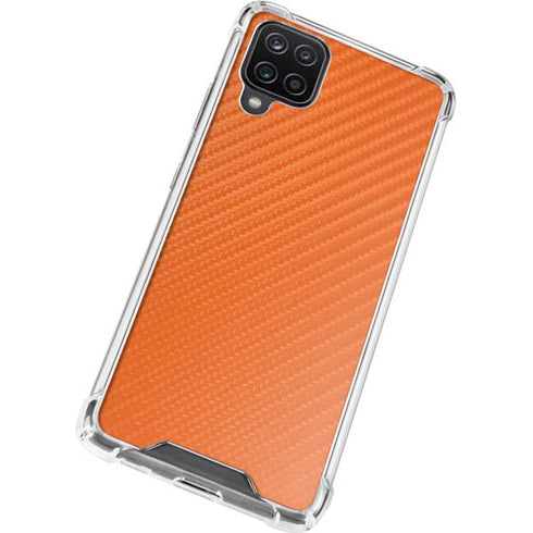 Orange Carbon Fiber Specialty Material Galaxy A12 Clear Case