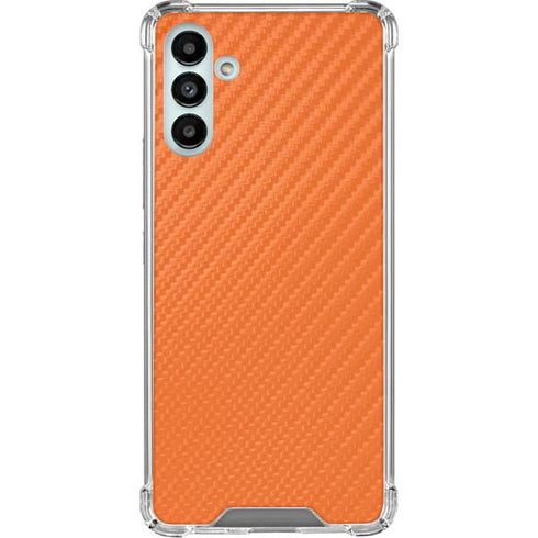 Orange Carbon Fiber Specialty Material Galaxy A13 5G Clear Case
