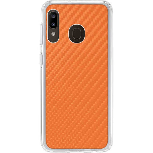 Orange Carbon Fiber Specialty Material Galaxy A20 Clear Case