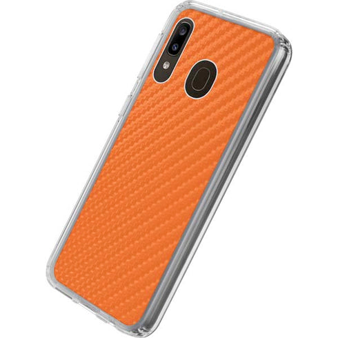 Orange Carbon Fiber Specialty Material Galaxy A20 Clear Case