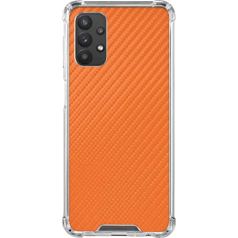 Orange Carbon Fiber Specialty Material Galaxy A32 5G Clear Case