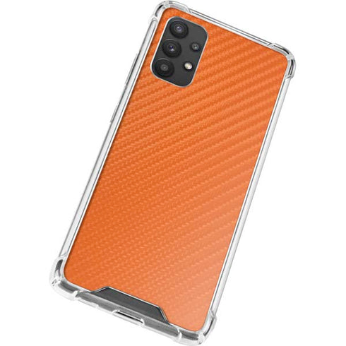 Orange Carbon Fiber Specialty Material Galaxy A32 5G Clear Case