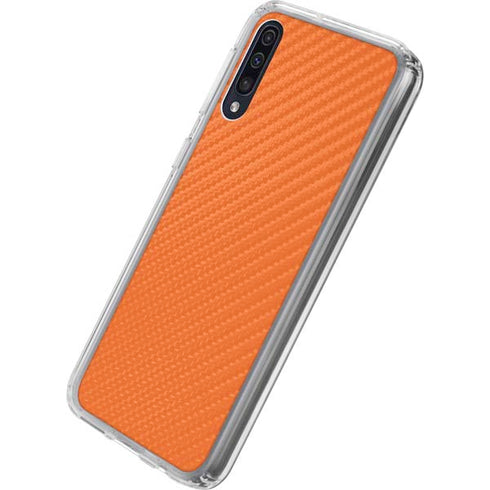 Orange Carbon Fiber Specialty Material Galaxy A50 Clear Case