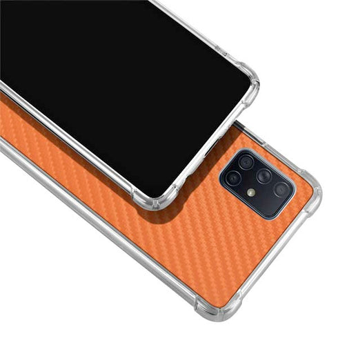Orange Carbon Fiber Specialty Material Galaxy A51 5G Clear Case