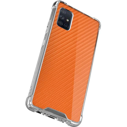 Orange Carbon Fiber Specialty Material Galaxy A71 5G Clear Case
