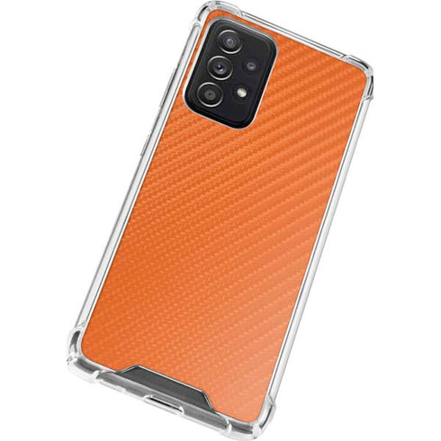 Orange Carbon Fiber Specialty Material Galaxy A72 5G Clear Case