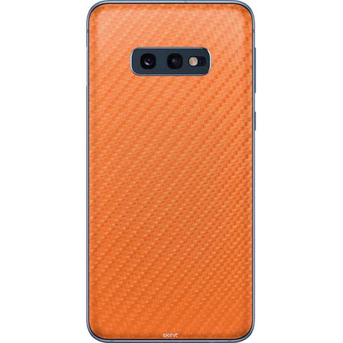 Orange Carbon Fiber Specialty Material Galaxy S10e Skin