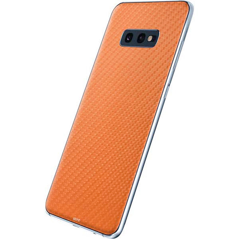 Orange Carbon Fiber Specialty Material Galaxy S10e Skin